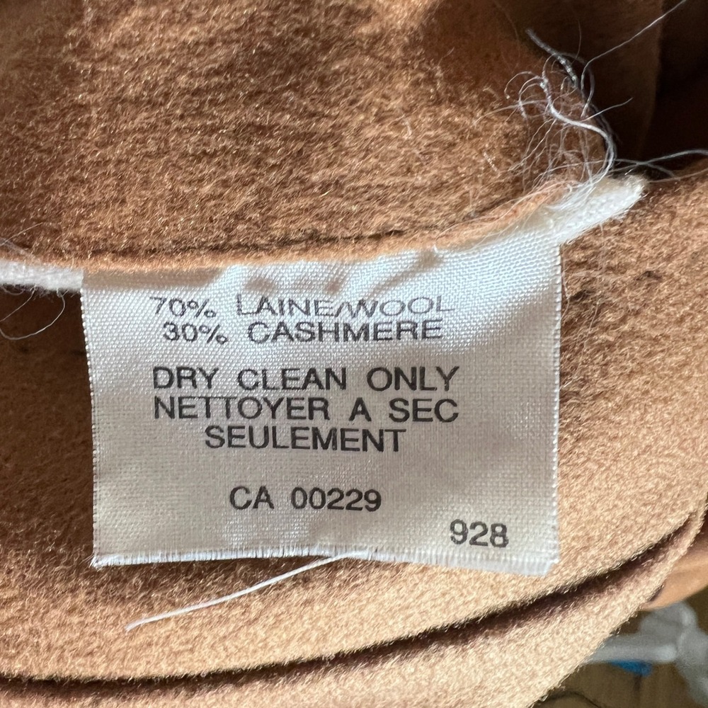 Aquascutum Wool Cashmere Belted Camel Overcoat 44 Tall Double Breasted Luxury - Picture 7 of 9